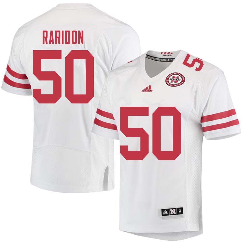 Men #50 John Raridon Nebraska Cornhuskers College Football Jerseys Sale-White